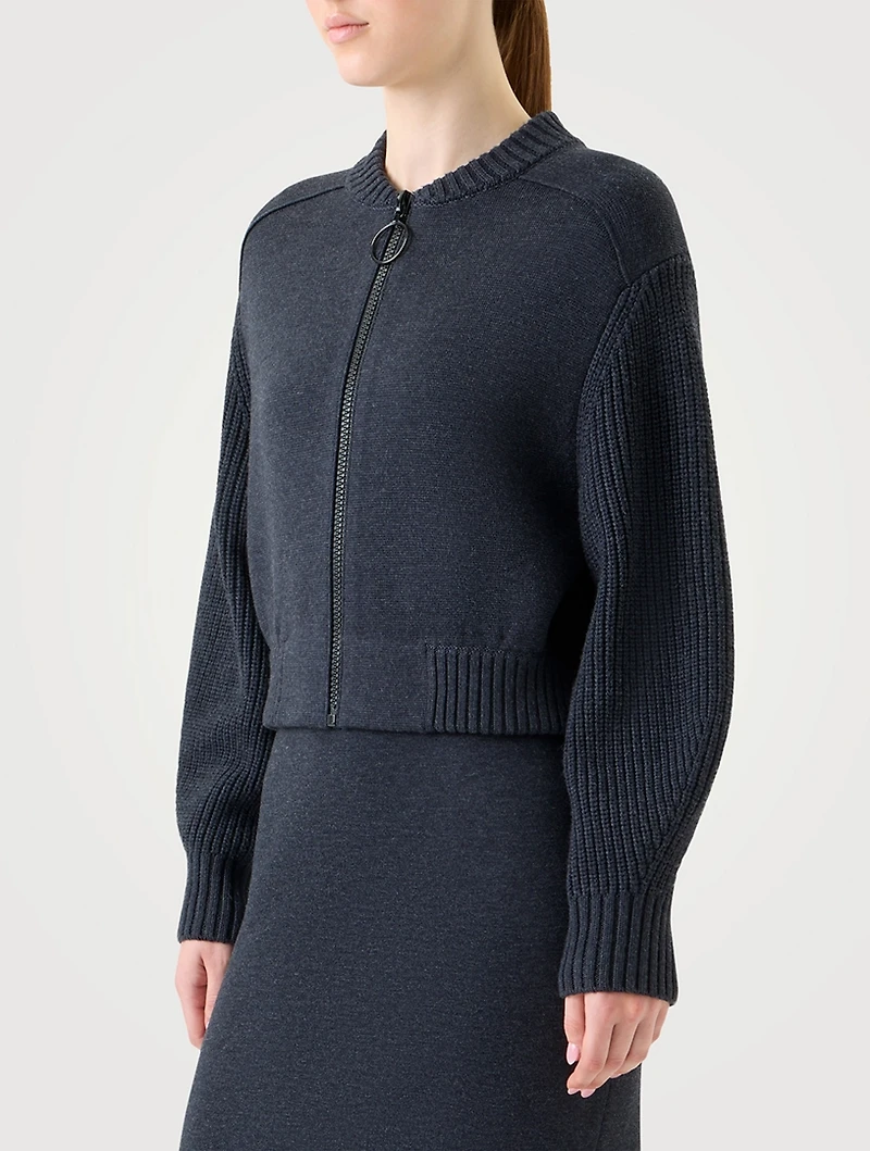 Milano Knit Zip-Front Cardigan