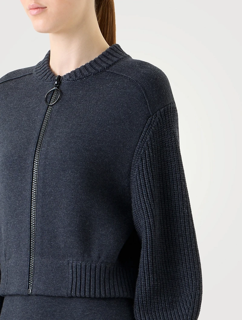 Milano Knit Zip-Front Cardigan