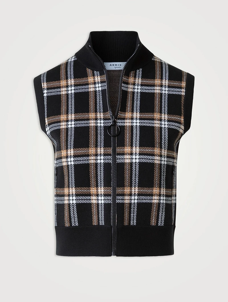 Plaid Jacquard Vest