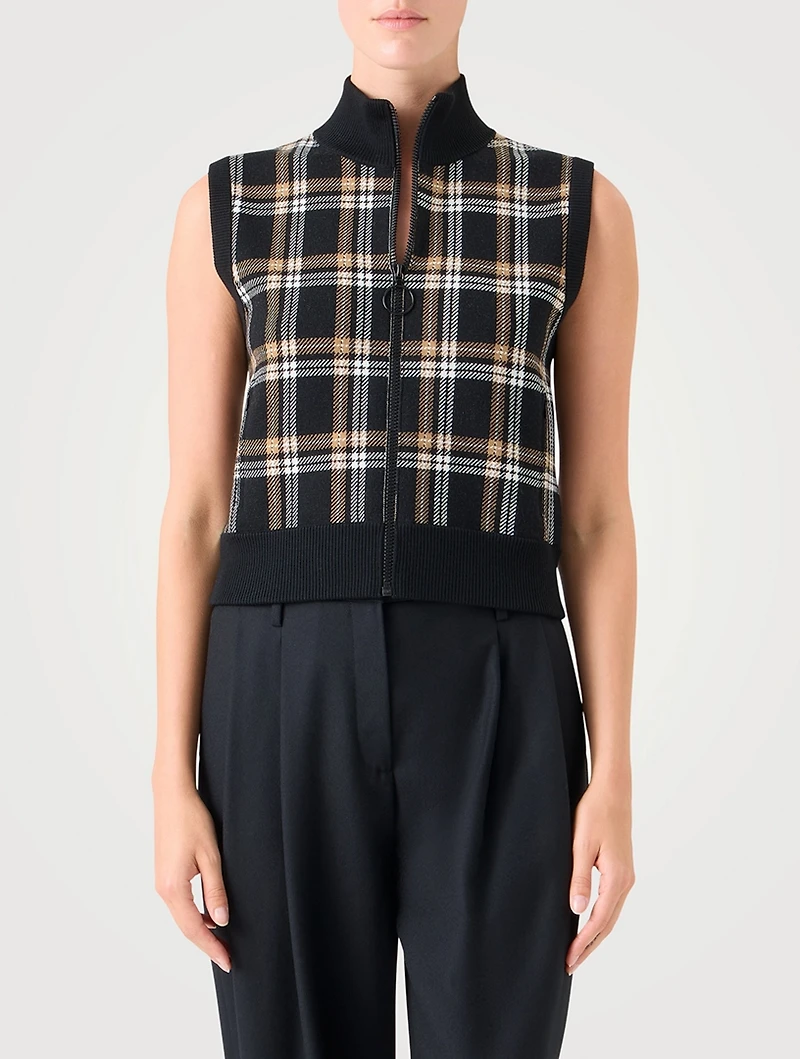 Plaid Jacquard Vest