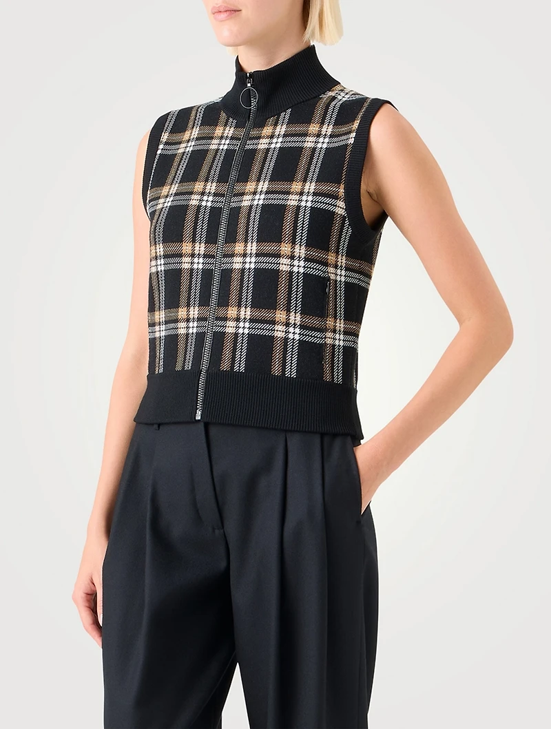 Plaid Jacquard Vest