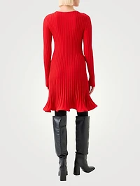 Rib-Knit Wool Mini Dress