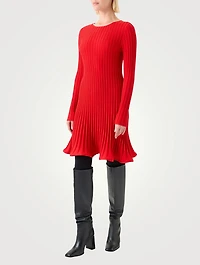 Rib-Knit Wool Mini Dress