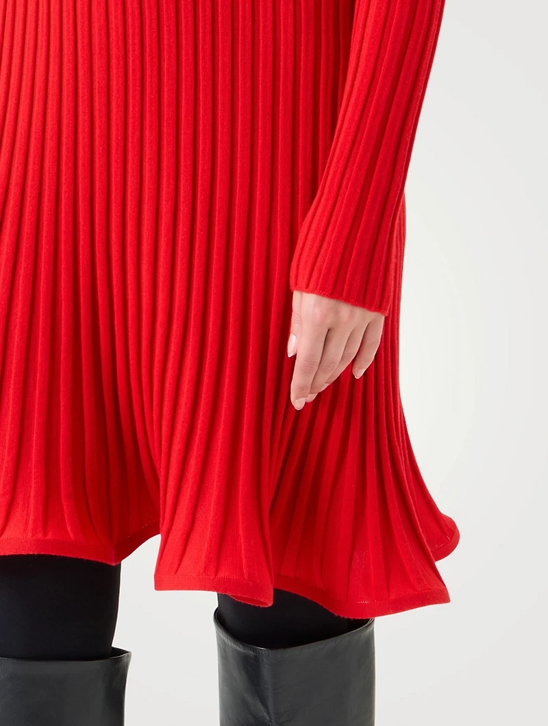 Rib-Knit Wool Mini Dress