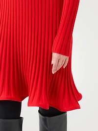 Rib-Knit Wool Mini Dress