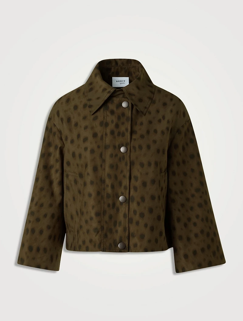 Techno Gabardine Jacket Leopard Print