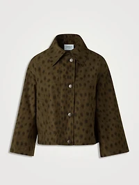 Techno Gabardine Jacket Leopard Print