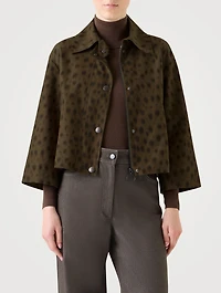 Techno Gabardine Jacket Leopard Print