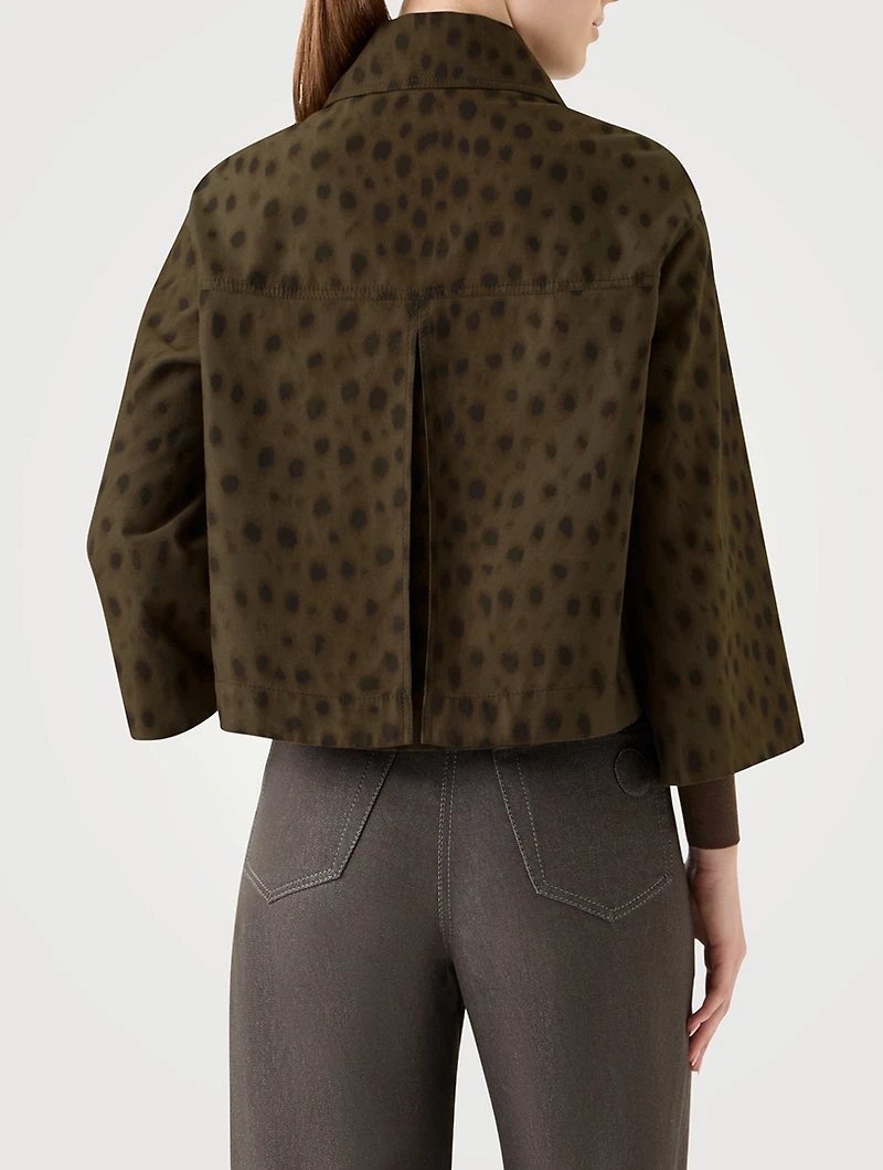 Techno Gabardine Jacket Leopard Print