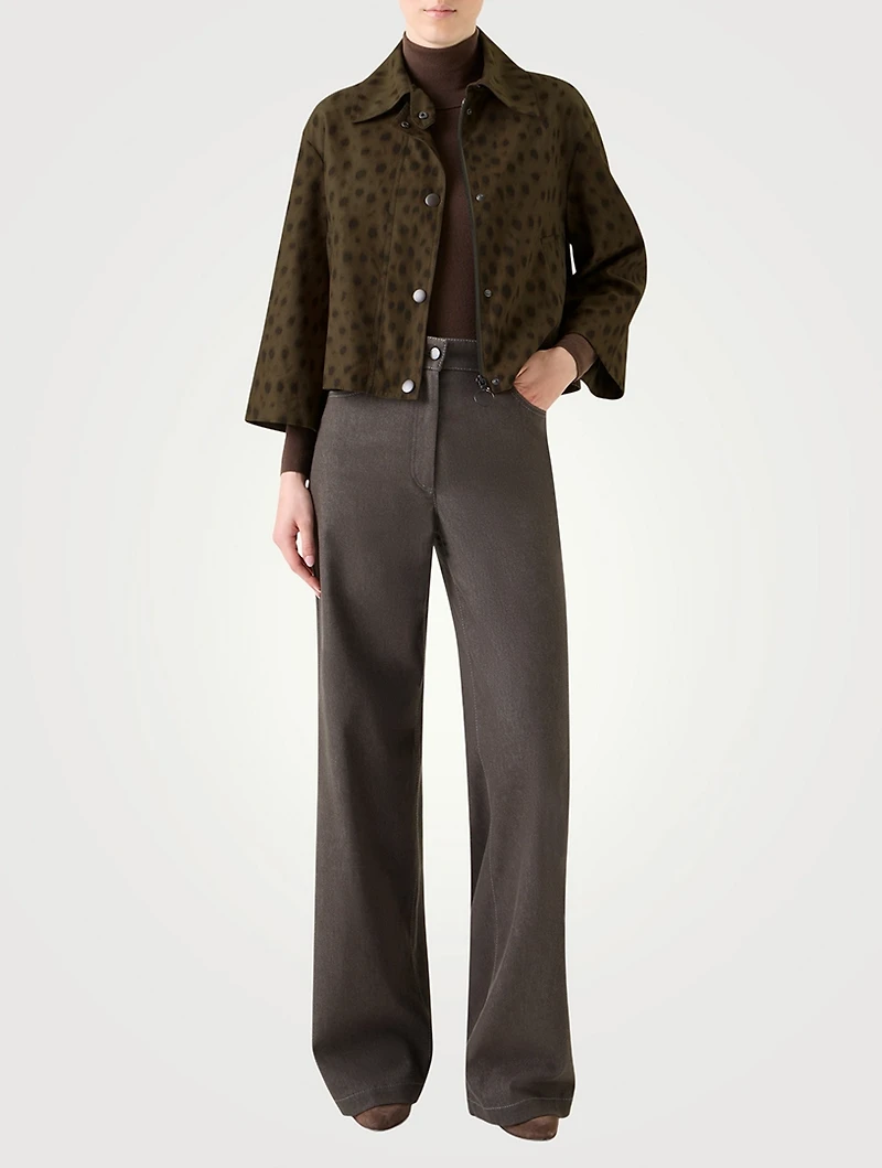 Techno Gabardine Jacket Leopard Print