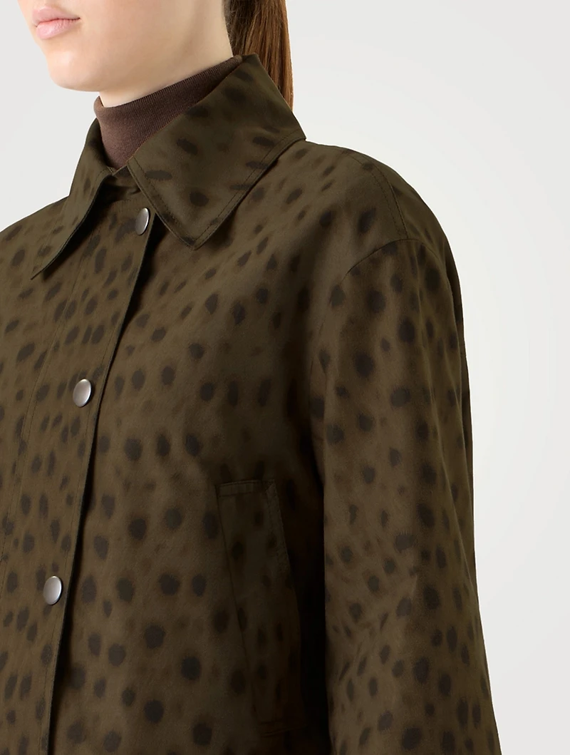 Techno Gabardine Jacket Leopard Print