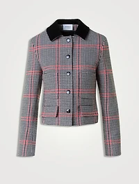 Wool Jacket Houndstooth Print