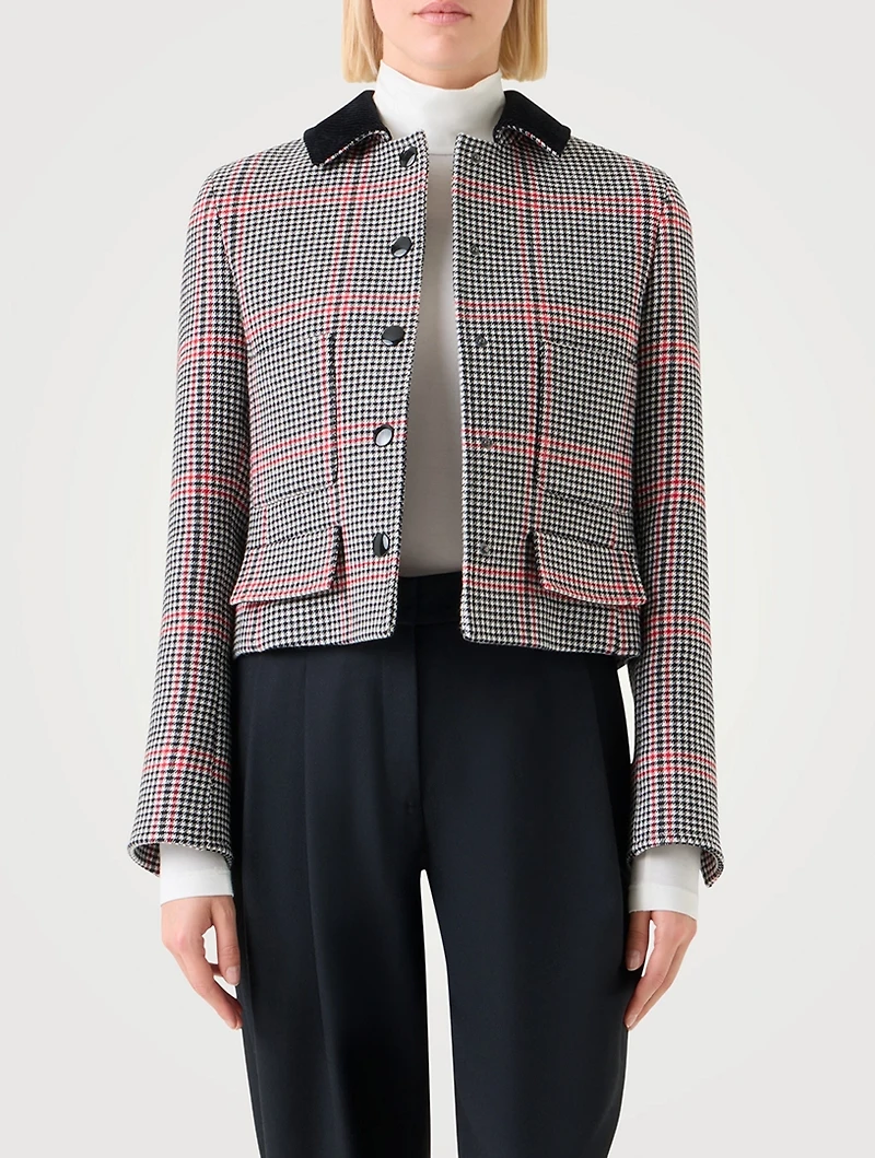Wool Jacket Houndstooth Print