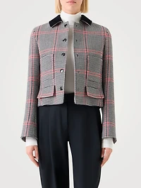 Wool Jacket Houndstooth Print