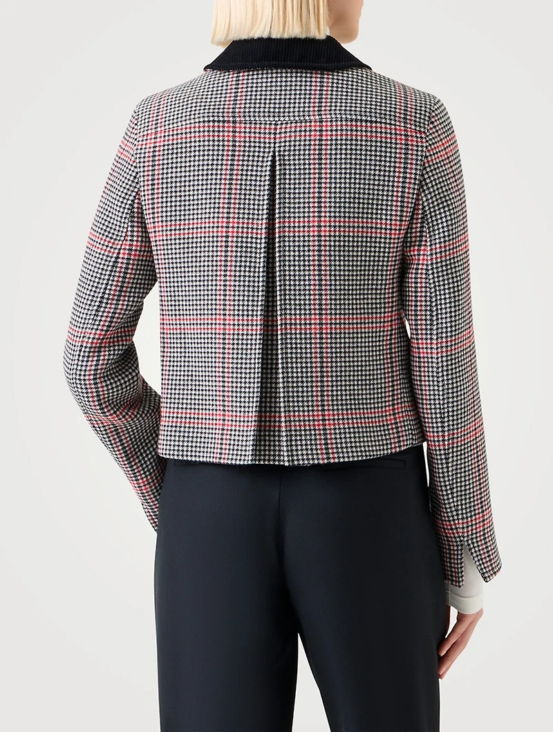Wool Jacket Houndstooth Print
