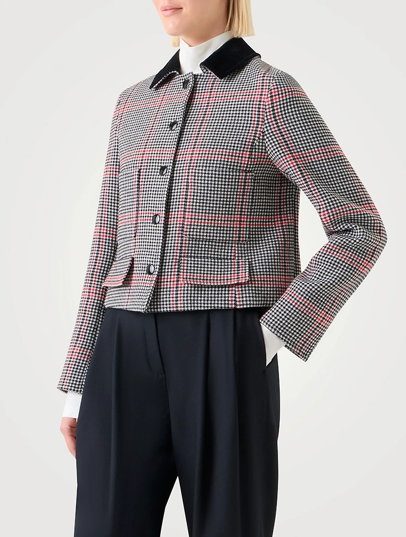 Wool Jacket Houndstooth Print