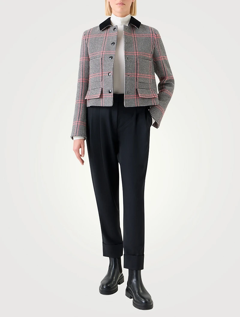 Wool Jacket Houndstooth Print