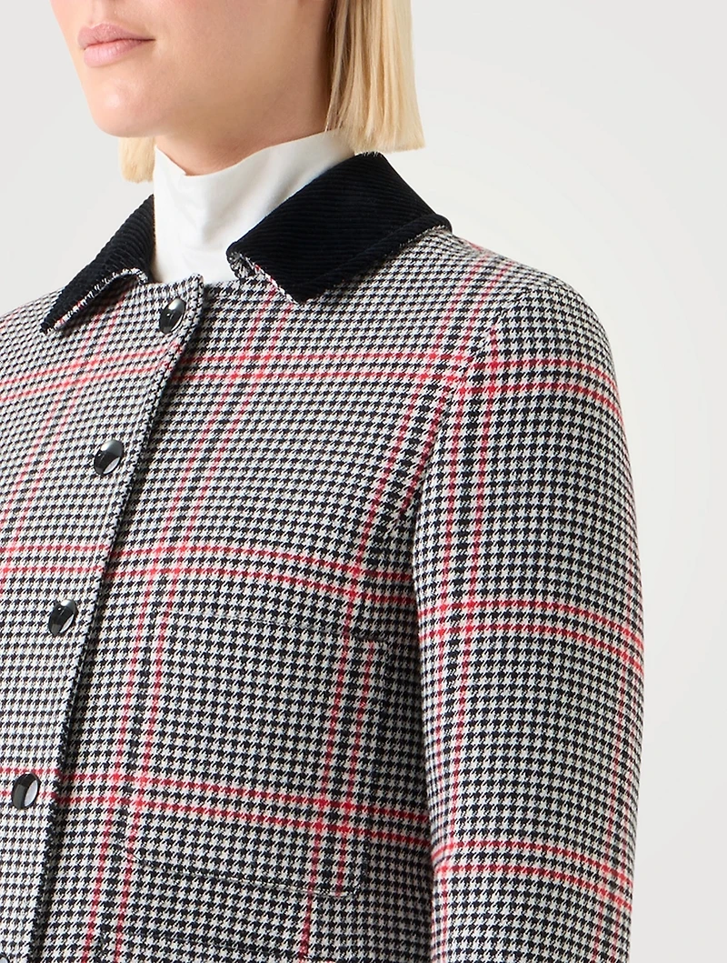 Wool Jacket Houndstooth Print