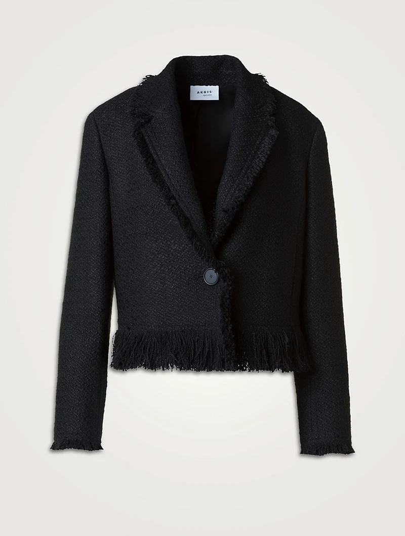 Fringe-Trimmed Tweed Jacket