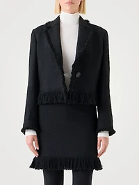 Fringe-Trimmed Tweed Jacket