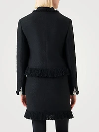 Fringe-Trimmed Tweed Jacket
