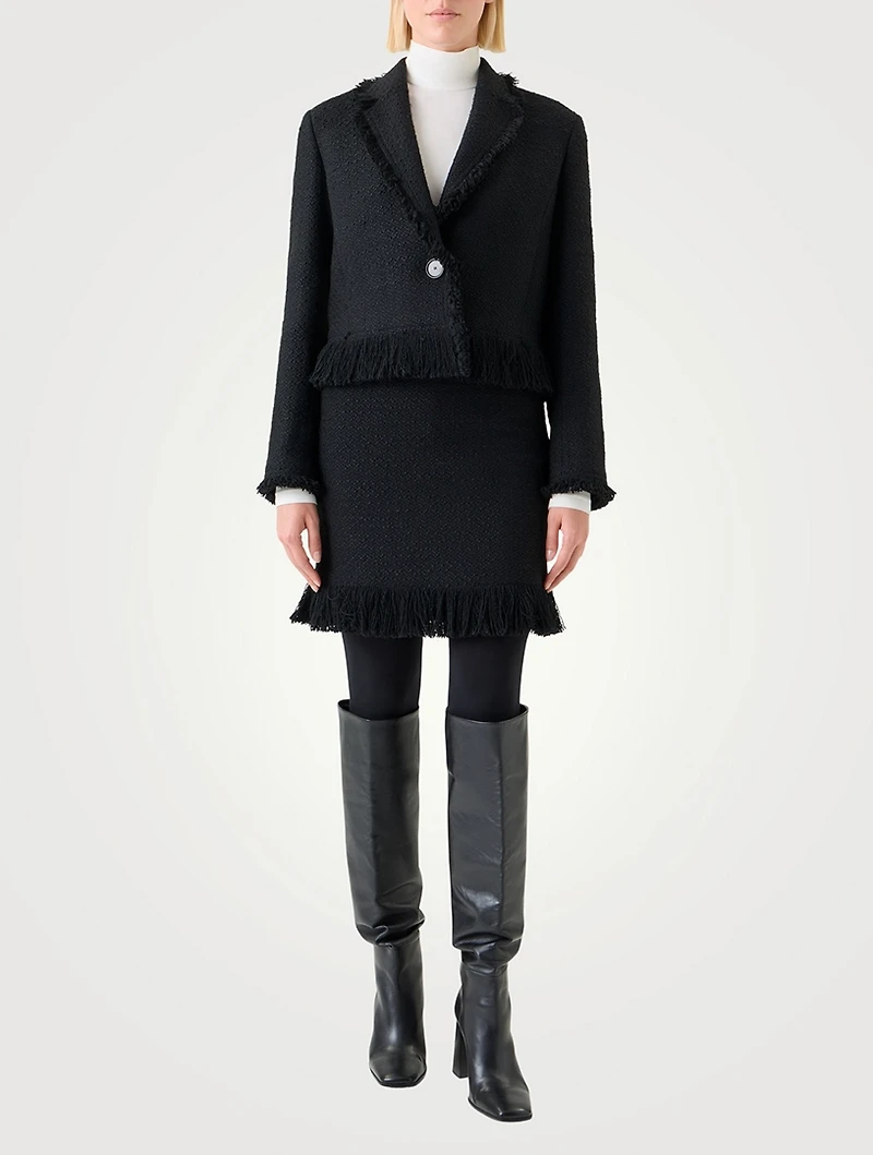 Fringe-Trimmed Tweed Jacket