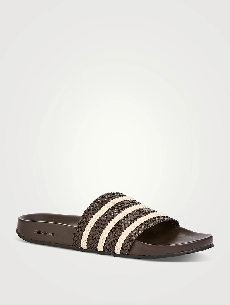 adidas Originals x Wales Bonner Adilette Leather Slide Sandals