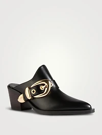 Maven Leather Western Mules