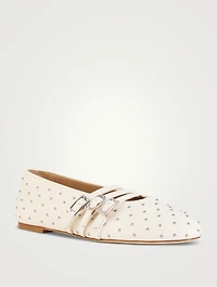 Sostud Leather Mary Jane Ballet Flats