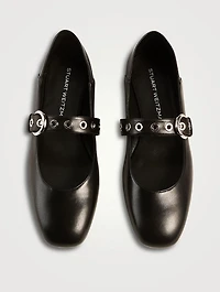 Supermoto Leather Mary Jane Ballet Flats