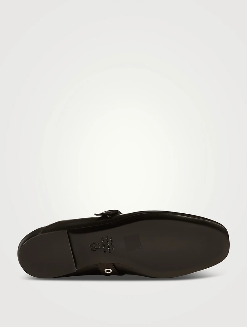 Supermoto Leather Mary Jane Ballet Flats