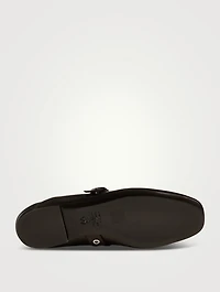 Supermoto Leather Mary Jane Ballet Flats