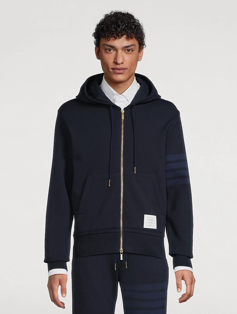 4-Bar Loopback Zip Hoodie