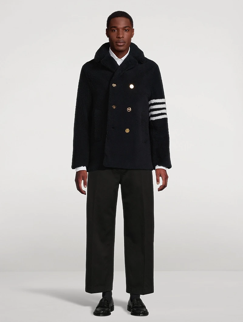4-Bar Shearling Unconstructed Peacoat