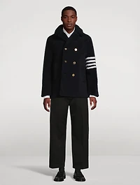 4-Bar Shearling Unconstructed Peacoat