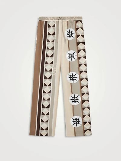 Loewe x Paula's Ibiza Silk Pajama Pants Compass Print