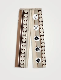 Loewe x Paula's Ibiza Silk Pajama Pants Compass Print