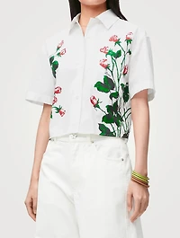 Loewe x Paula's Ibiza Cropped Poplin Shirt Rose Print