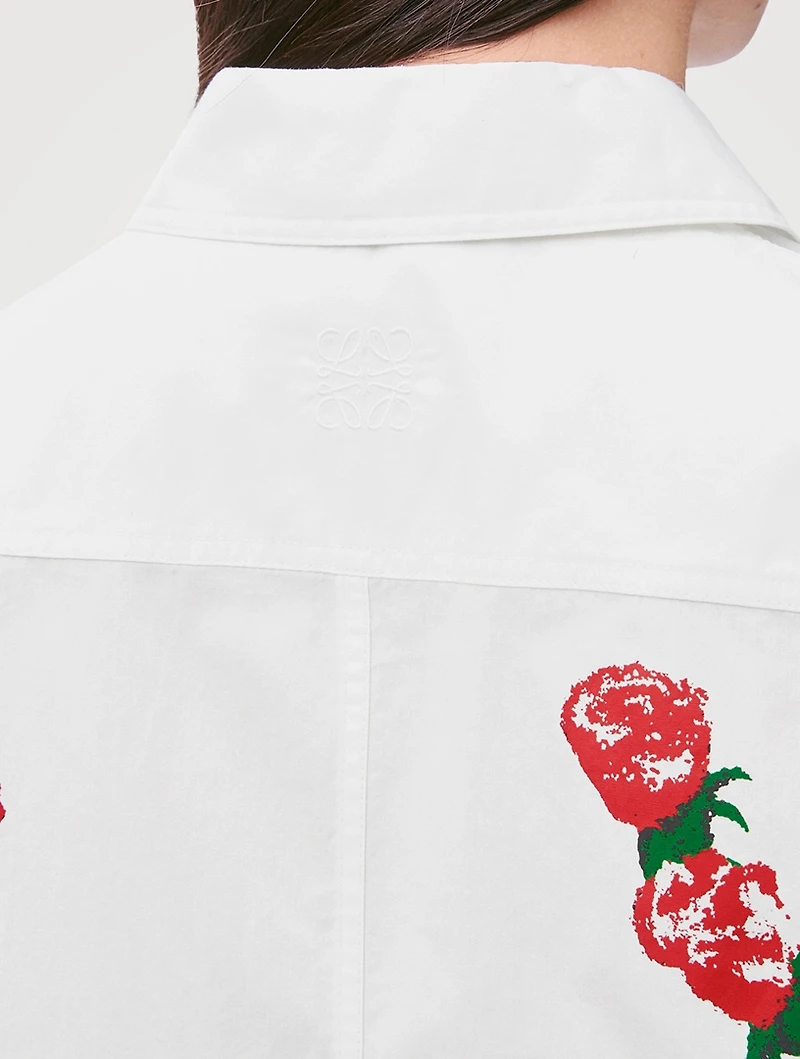 Loewe x Paula's Ibiza Cropped Poplin Shirt Rose Print