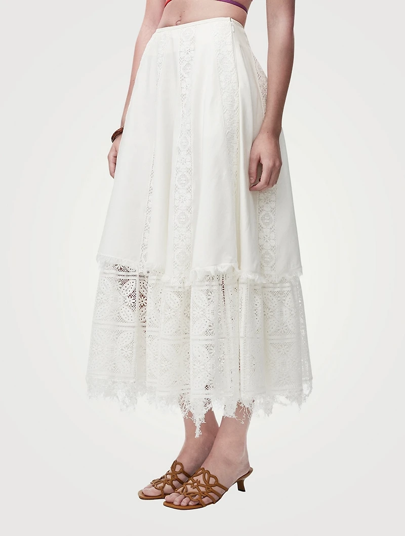 Loewe x Paula's Ibiza Lace Midi Skirt