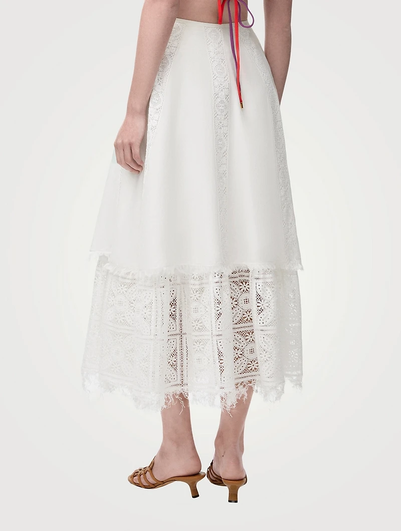 Loewe x Paula's Ibiza Lace Midi Skirt