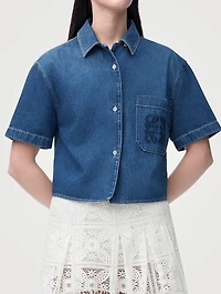 Loewe x Paula's Ibiza Anagram Cropped Denim Shirt
