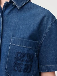 Loewe x Paula's Ibiza Anagram Cropped Denim Shirt