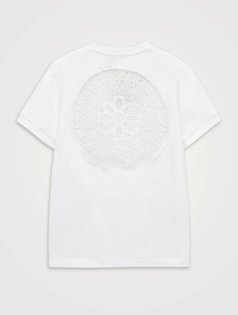 Loewe x Paula's Ibiza Anagram Lace-Trimmed T-Shirt