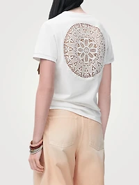 Loewe x Paula's Ibiza Anagram Lace-Trimmed T-Shirt