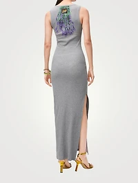 Loewe x Paula's Ibiza Jersey Midi Dress Lavender Print