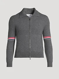 Cashmere Zip-Front Cardigan