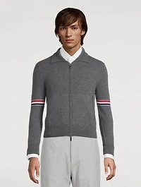 Cashmere Zip-Front Cardigan