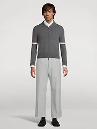 Cashmere Zip-Front Cardigan