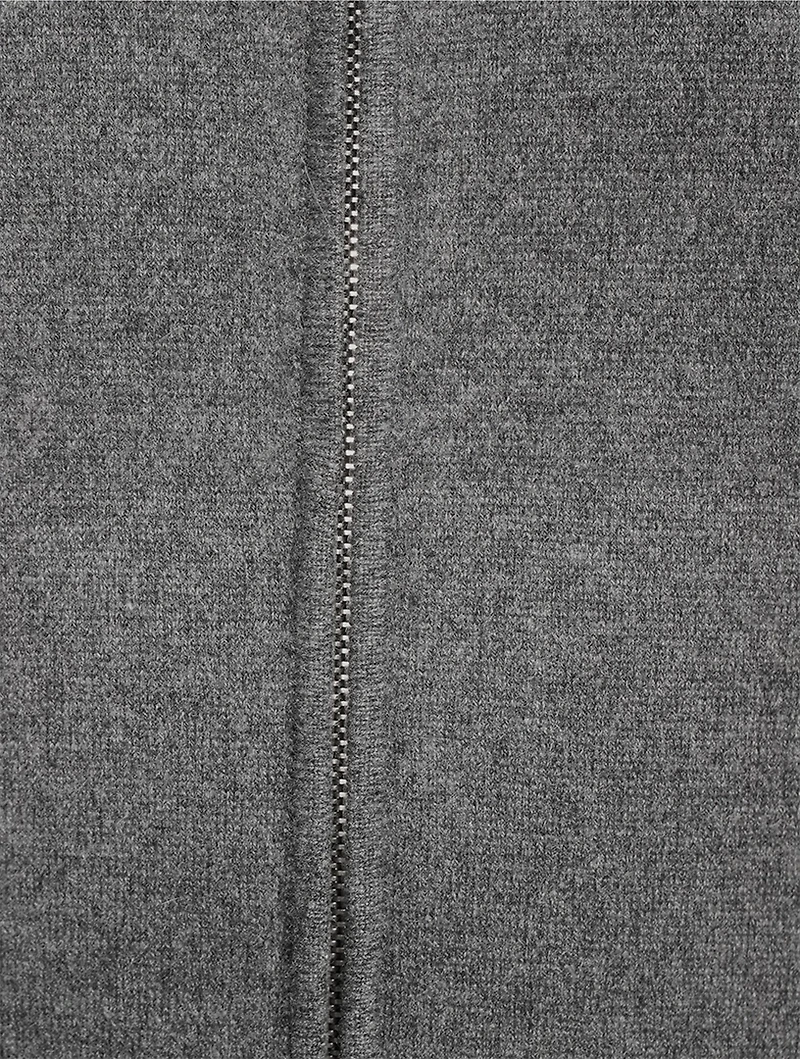 Cashmere Zip-Front Cardigan